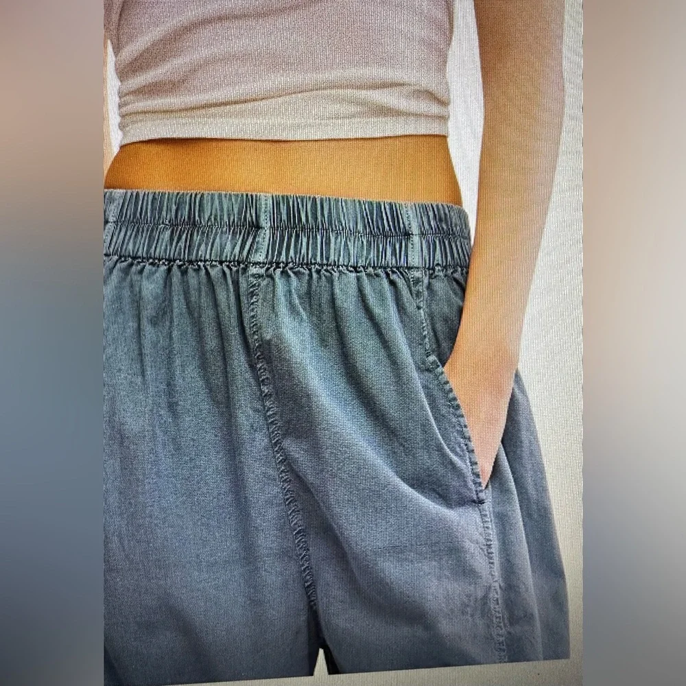 Free People preppy Poplin pull on pants, size XL, NWT - Picture 2 of 8